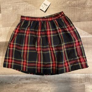 Crewcuts Tartan Plaid Skirt J. Crew Red Black Cotton Girls Size 6 7 New Classic